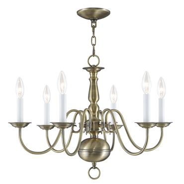 Williamsburgh 6 Light Chandelier | Livex Lighting at Lightology Williamsburgh 6 Light Chandelier