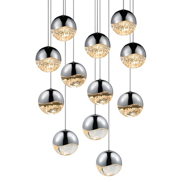 Grapes 12 Light Round Multi-Light Pendant | Sonneman at Lightology Grapes 12 Light Round Multi-Light Pendant