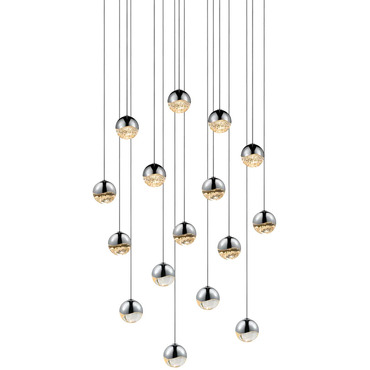 Grapes 16 Light Square Multi Light Pendant | SONNEMAN - A Way of Light at Lightology Grapes 16 Light Square Multi Light Pendant
