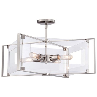 Crystal-Clear Convertible Semi Flush Mount | George Kovacs at Lightology Crystal-Clear Convertible Semi Flush Mount