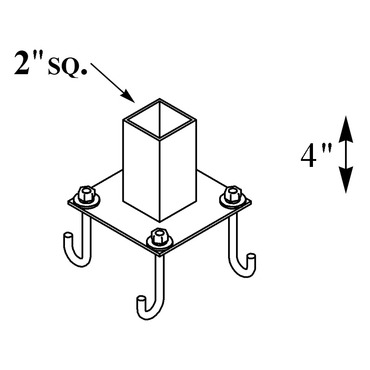 2 inch Square Outdoor Pier Mount