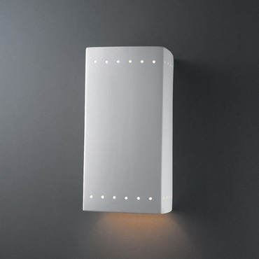 Perforated Rectangle Downlight Wall Sconce | Justice Design at Lightology Perforated Rectangle Downlight Wall Sconce
