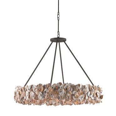 Oyster Circle Chandelier | Currey and Company at Lightology Oyster Circle Chandelier