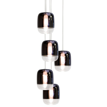 Gong Mini Multi Light Pendant with Square Canopy | Prandina USA at Lightology Gong Mini Multi Light Pendant with Square Canopy