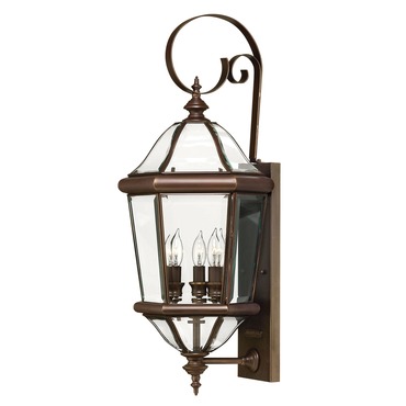 Augusta Outdoor Hook Arm Wall Light | Hinkley Lighting at Lightology Augusta Outdoor Hook Arm Wall Light