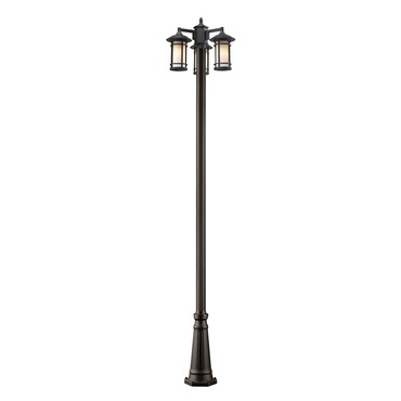 Woodland Outdoor Triple Pole Light | Z-Lite at Lightology Woodland Outdoor Triple Pole Light