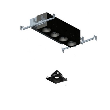 1X4 Flanged Trimmed Adj Non-IC Housing 4X18W 90CRI