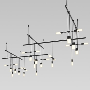 Suspenders Zig Zag Pendant with Chiclet Clusters | SONNEMAN - A Way of Light at Lightology Suspenders Zig Zag Pendant with Chiclet Clusters