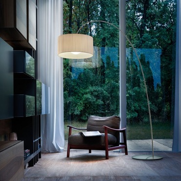 Fog Plisse Arch Floor Lamp | Medialight at Lightology Fog Plisse Arch Floor Lamp