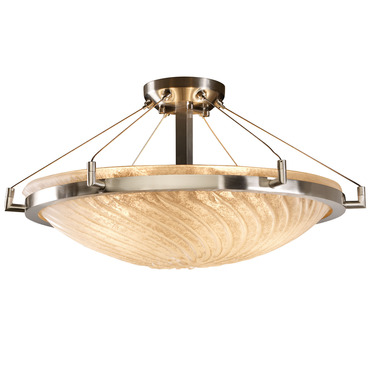 Round Ceiling Semi-Flush Mount W / Ring | Justice Design at Lightology Round Ceiling Semi-Flush Mount W / Ring