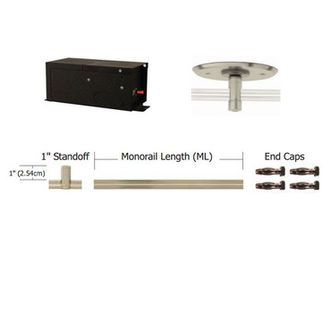 Monorail 12V Straight Kit 300W Remote Magnetic | PureEdge Lighting at Lightology Monorail 12V Straight Kit 300W Remote Magnetic