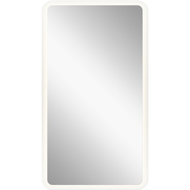 Four Sided Rounded Edge Lit Mirror | Elan at Lightology Four Sided Rounded Edge Lit Mirror