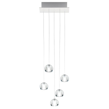 Multispot Beluga Multi-Light Pendant with Rectangle Canopy | Fabbian at Lightology Multispot Beluga Multi-Light Pendant with Rectangle Canopy