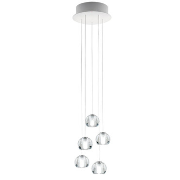 Multispot Beluga Multi-Light Pendant with Round Canopy | Fabbian at Lightology Multispot Beluga Multi-Light Pendant with Round Canopy