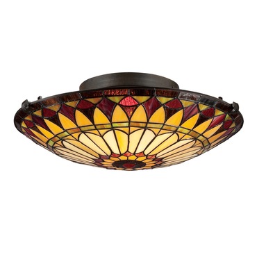 Tiffany 1400 Ceiling Flush Light | Quoizel at Lightology Tiffany 1400 Ceiling Flush Light