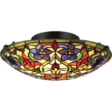 Violets Ceiling Flush Light | Quoizel at Lightology Violets Ceiling Flush Light