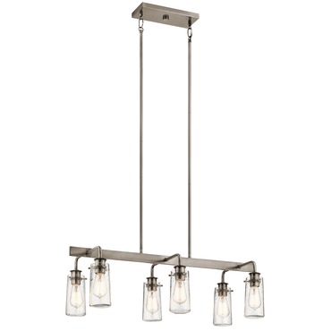 Braelyn Linear 6 Light Chandelier | Kichler at Lightology Braelyn Linear 6 Light Chandelier