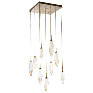 Rock Crystal Square Multi Light Pendant | Hammerton Studio at Lightology Rock Crystal Square Multi Light Pendant