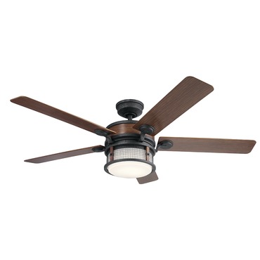 Ahrendale Indoor/Outdoor Ceiling Fan with Light | Kichler at Lightology Ahrendale Indoor/Outdoor Ceiling Fan with Light