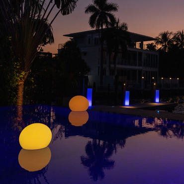 Flatball Portable Bluetooth LED Floating Pool Light | Smart & Green at Lightology Flatball Portable Bluetooth LED Floating Pool Light