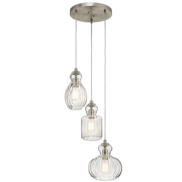 Riviera Round Multi Light Pendant | Kichler at Lightology Riviera Round Multi Light Pendant