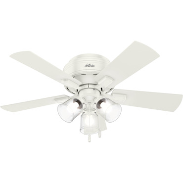 Crestfield Low Profile Ceiling Fan with Light | Hunter Fan at Lightology Crestfield Low Profile Ceiling Fan with Light