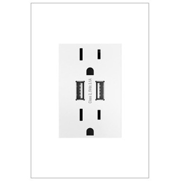 Adorne Dual Plus Size USB Outlet | Legrand Adorne at Lightology Adorne Dual Plus Size USB Outlet