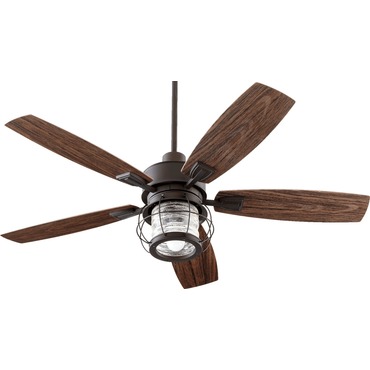 Galveston Outdoor Ceiling Fan with Light | Quorum at Lightology Galveston Outdoor Ceiling Fan with Light