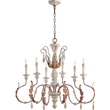 La Maison Leaf Chandelier | Quorum at Lightology La Maison Leaf Chandelier