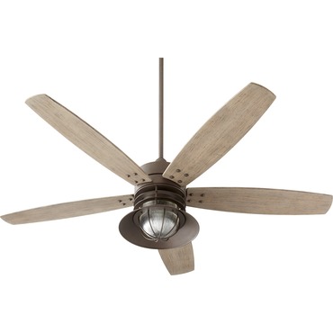 Portico Outdoor Ceiling Fan with Light | Quorum at Lightology Portico Outdoor Ceiling Fan with Light