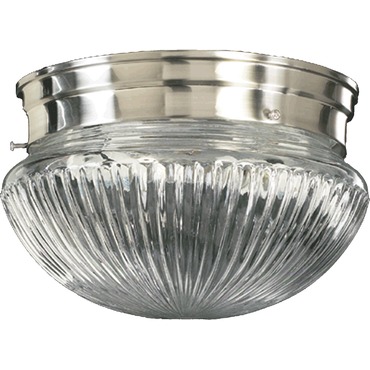 Mushroom Ceiling Light with Ribbed Glass | Quorum at Lightology Mushroom Ceiling Light with Ribbed Glass