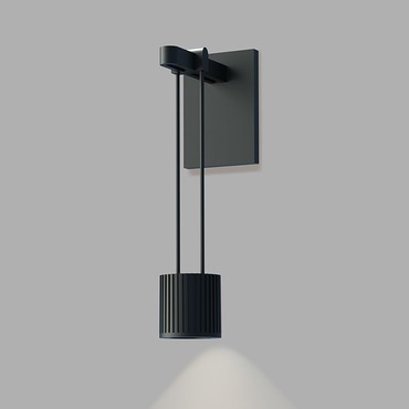 Suspenders Wall Light with Suspended Cylinder Luminaire | Sonneman at Lightology Suspenders Wall Light with Suspended Cylinder Luminaire