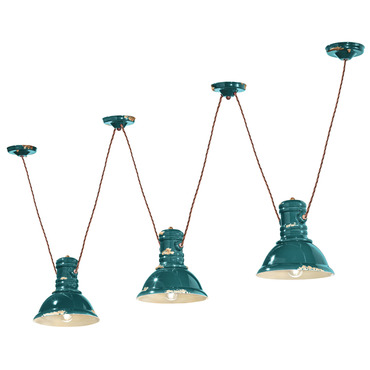 Industrial 3 Light Pendant | Ferroluce at Lightology Industrial 3 Light Pendant