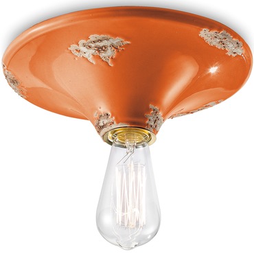 Vintage Round Canopy Ceiling Light Fixture | Ferroluce at Lightology Vintage Round Canopy Ceiling Light Fixture