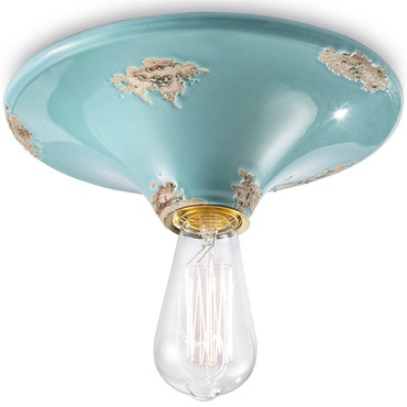 Vintage Round Canopy Ceiling Light Fixture | Ferroluce at Lightology Vintage Round Canopy Ceiling Light Fixture