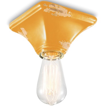 Vintage Square Canopy Ceiling Light Fixture | Ferroluce at Lightology Vintage Square Canopy Ceiling Light Fixture