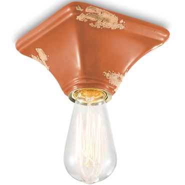 Vintage Square Canopy Ceiling Light Fixture | Ferroluce at Lightology Vintage Square Canopy Ceiling Light Fixture
