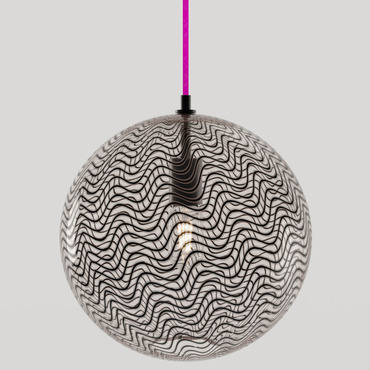 Cane Charcoal Drift Globe Pendant