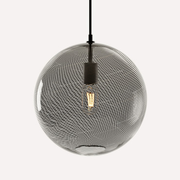 Cane Charcoal Track Globe Pendant