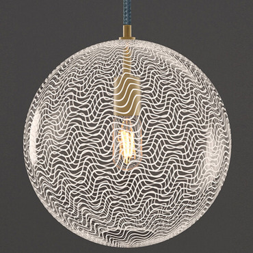 Cane Pearl Drift Globe Pendant - Floor Model