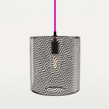 Cane Charcoal Drift Drum Pendant
