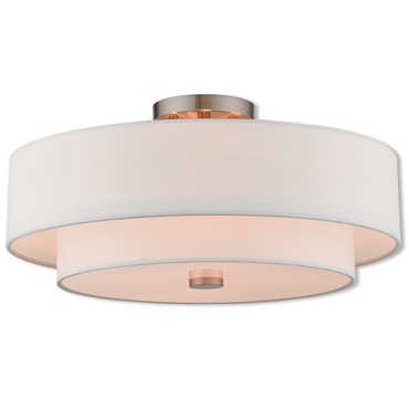Claremont Nickel Semi Flush Ceiling Light Fixture