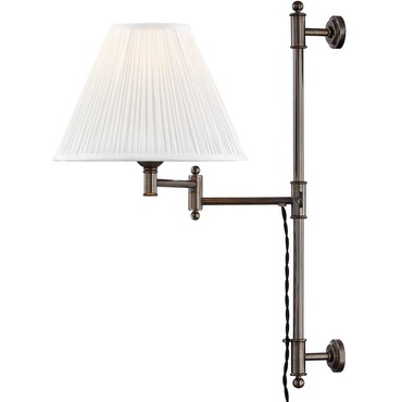 Classic No.1 Swing Arm Plug-in Wall Sconce | Hudson Valley Lighting at Lightology Classic No.1 Swing Arm Plug-in Wall Sconce