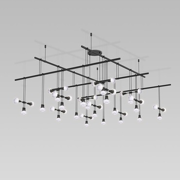 Suspenders Grid Pendant with Crystal Chicklets | SONNEMAN - A Way of Light at Lightology Suspenders Grid Pendant with Crystal Chicklets