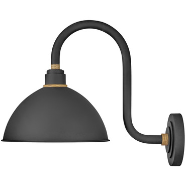 Foundry Outdoor 12 inch Dome Shade Hook Arm Wall Light | Hinkley Lighting at Lightology Foundry Outdoor 12 inch Dome Shade Hook Arm Wall Light