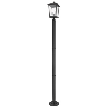 Beacon Outdoor Post Light with Round Post/Stepped Base