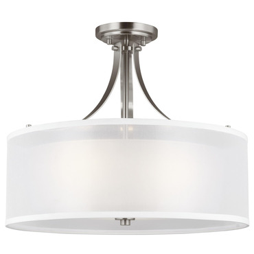 Elmwood Park Scroll Semi Flush Ceiling Light | Generation Lighting at Lightology Elmwood Park Scroll Semi Flush Ceiling Light