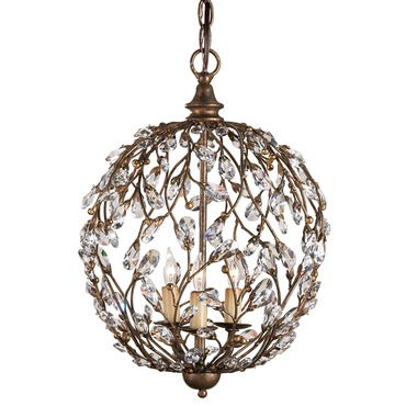 Crystal Bud Sphere Chandelier | Currey and Company at Lightology Crystal Bud Sphere Chandelier