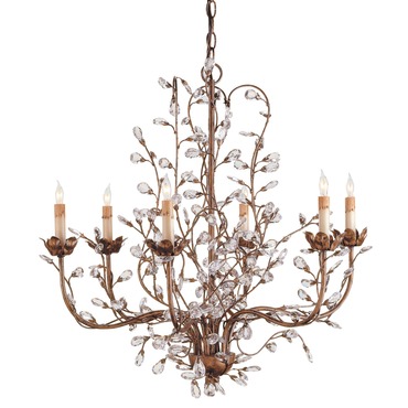 Crystal Bud Chandelier | Currey and Company at Lightology Crystal Bud Chandelier