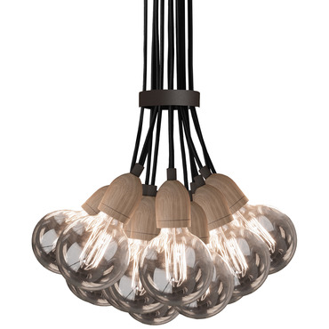 Ilde Wood Max S Multi Light Pendant | B.Lux at Lightology Ilde Wood Max S Multi Light Pendant
